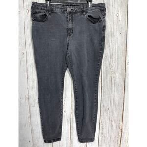 Venezia Skinny Jeans Womens Plus 18 Gray Denim High Rise Cotton Blend